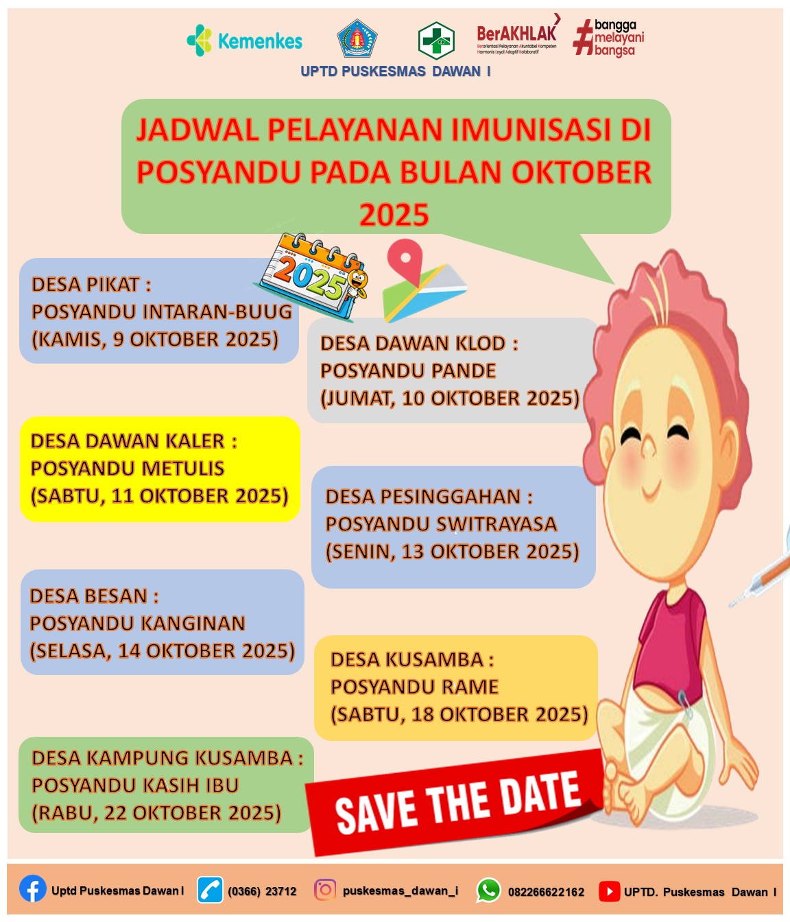 Buah Hati Sehat terlindung karena Imunisasi