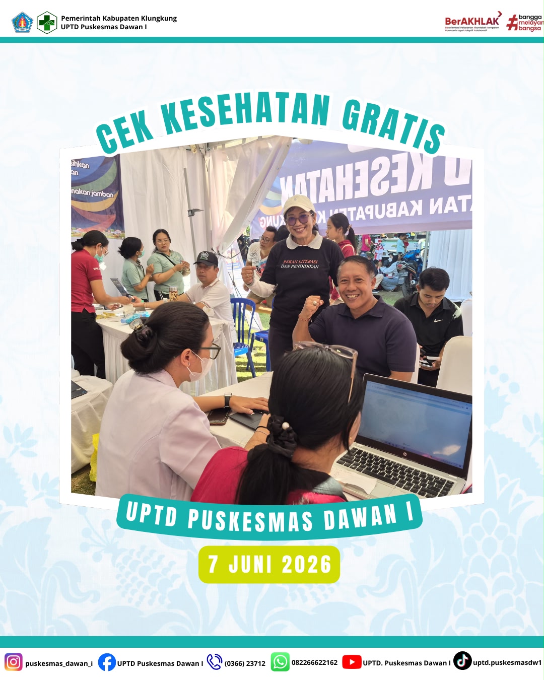 Dokumentasi kegiatan skrining kesehatan (CKG) diakhir pekan pertama bulan Juni
