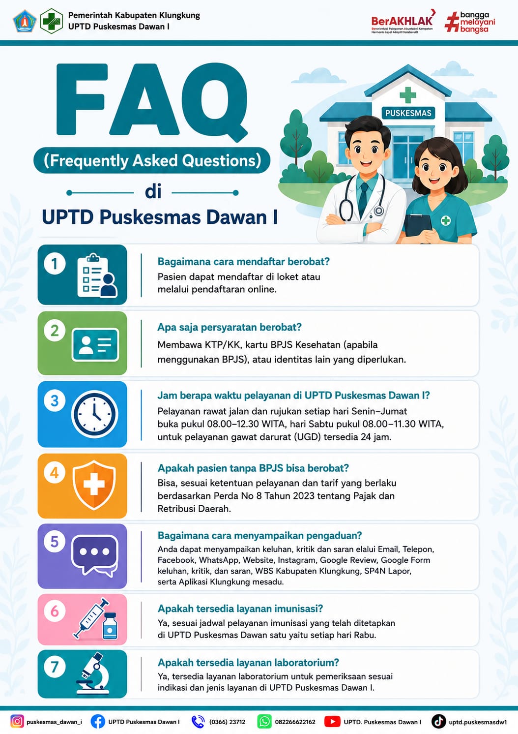 FAQ (Frequently Asked Questions) di UPTD Puskesmas Dawan I