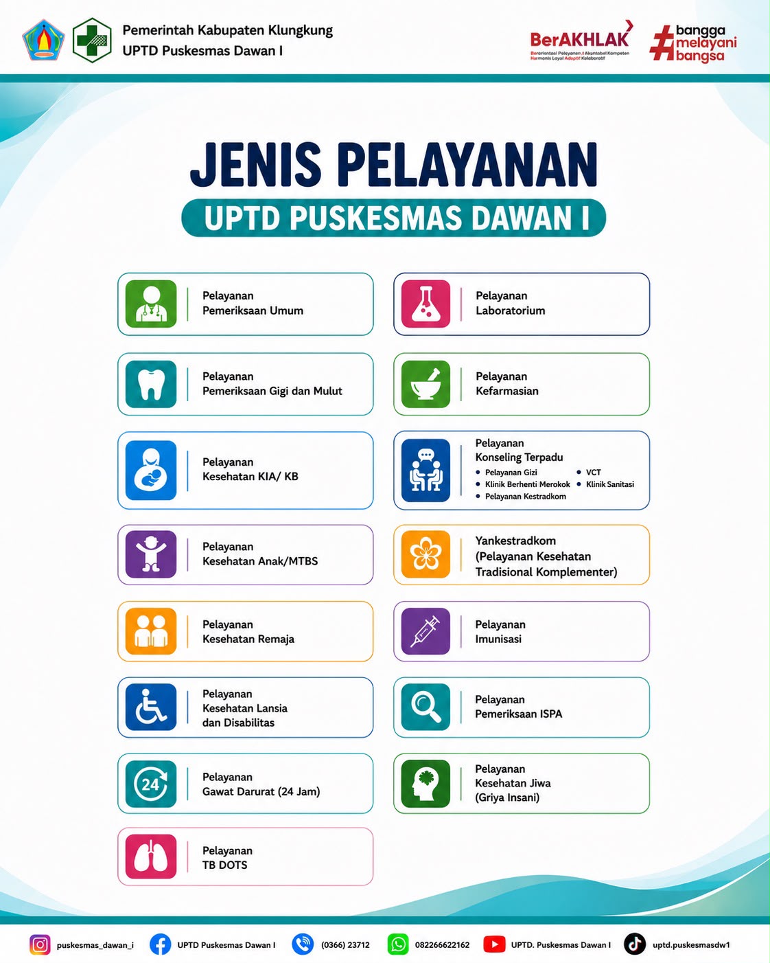 Jenis Pelayanan Rawat Jalan/Rujukan Serta Layanan Konseling di UPTD Puskesmas Dawan I