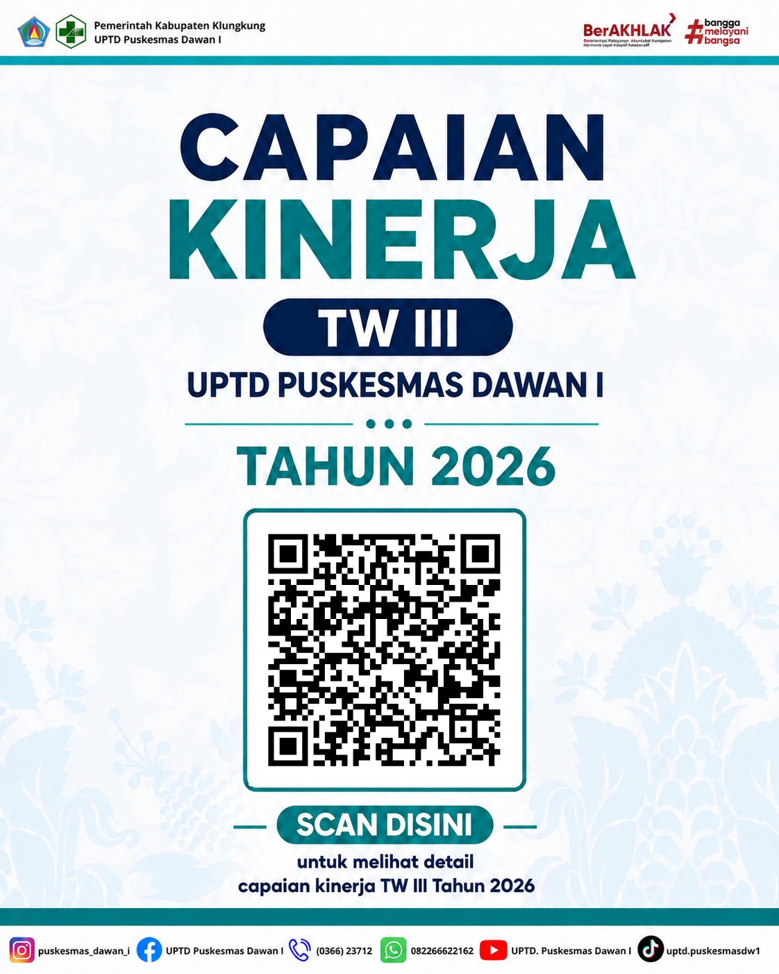 Publikasi Capaian Kinerja Triwulan III Tahun 2026 UPTD Puskesmas Dawan I